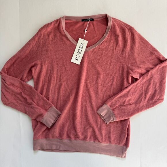 Wildfox Baggy Beach Jumper Pullover Sweater Pink Size X-Large NWT - Picture 1 of 5